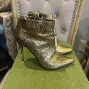 Alexander McQueen Gold Ankle Boots